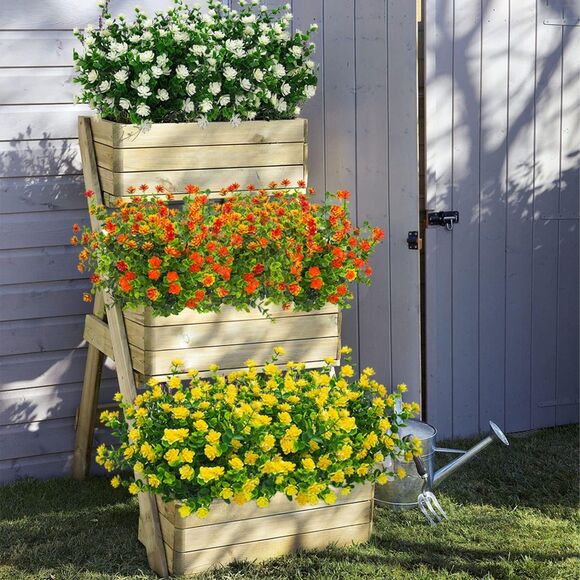 Grunyia 8 Bundles Eucalyptus Artificial Outdoors Flowers (Mix) - Picture 7 of 9